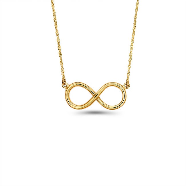 14K solid Gold Infinity Necklace