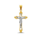 2-Tone 14k gold Crucifix cross pendant