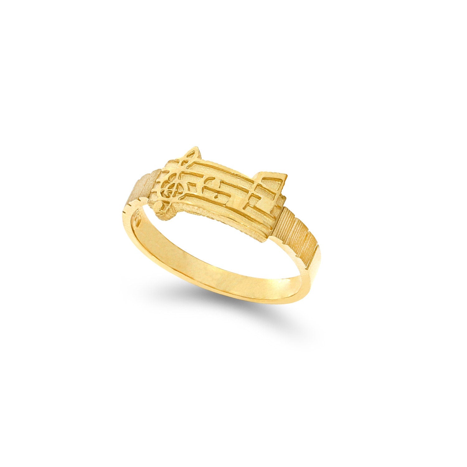 14k gold music note ring