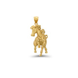 14k solid gold prancing horse pendant