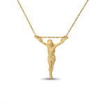 14k solid gold jesus pendant/slide necklace