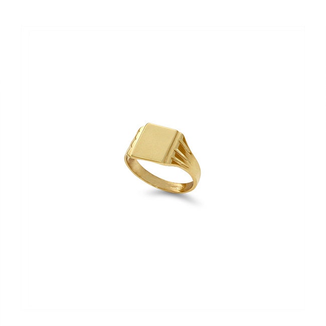 14k solid gold signet baby ring