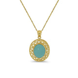 14k solid gold turquoise stone pendant on an 18" 14k gold chain