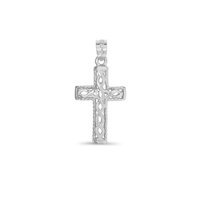 14k solid gold cross pendant. celtic design cross pendant