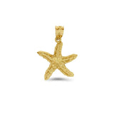 14k solid gold star fish pendant