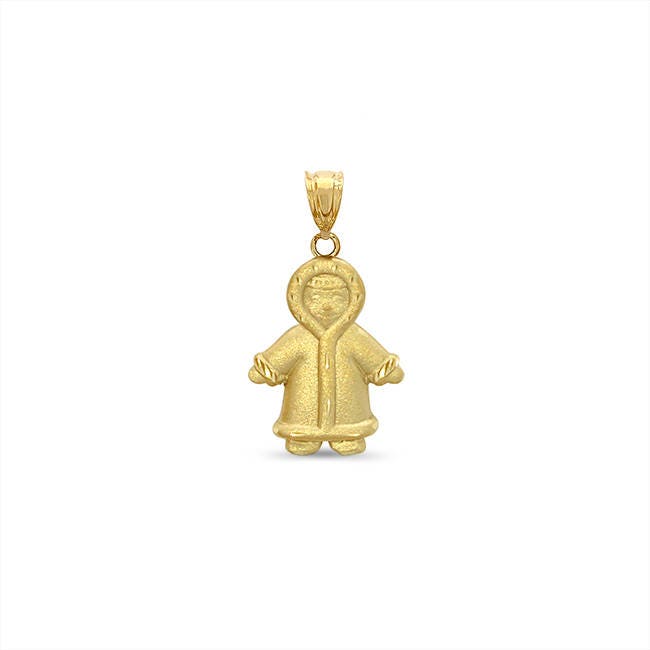14k solid gold eskimo pendant