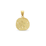 14k solid gold sand dollar pendant