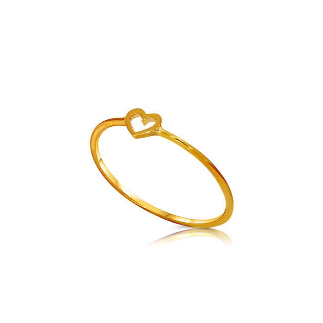 14k Gold Stackable Dainty Heart Ring