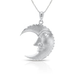 14k solid gold Moon pendant on 18" solid gold chain