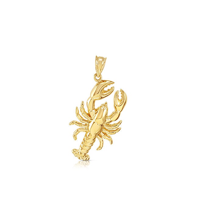 14k solid gold Lobster pendant