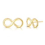 14k solid gold infinity post earrings