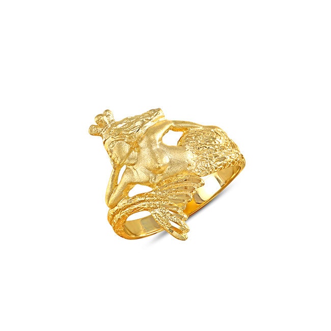 14K Yellow Gold Mermaid Ring