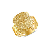 14k solid gold Jesus head ring