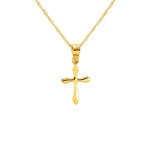 14k solid gold tiny cross necklace