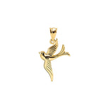 14k solid gold Dove pendant