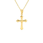 14k solid gold cross. cross on 18" solid gold chain