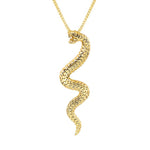 14k solid gold snake pendant on 18" solid gold chain