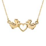 14k solid gold tiny duck necklace