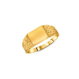 14k solid gold engravable signet ring