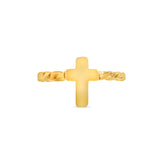 14K Gold Twisted Cross Ring