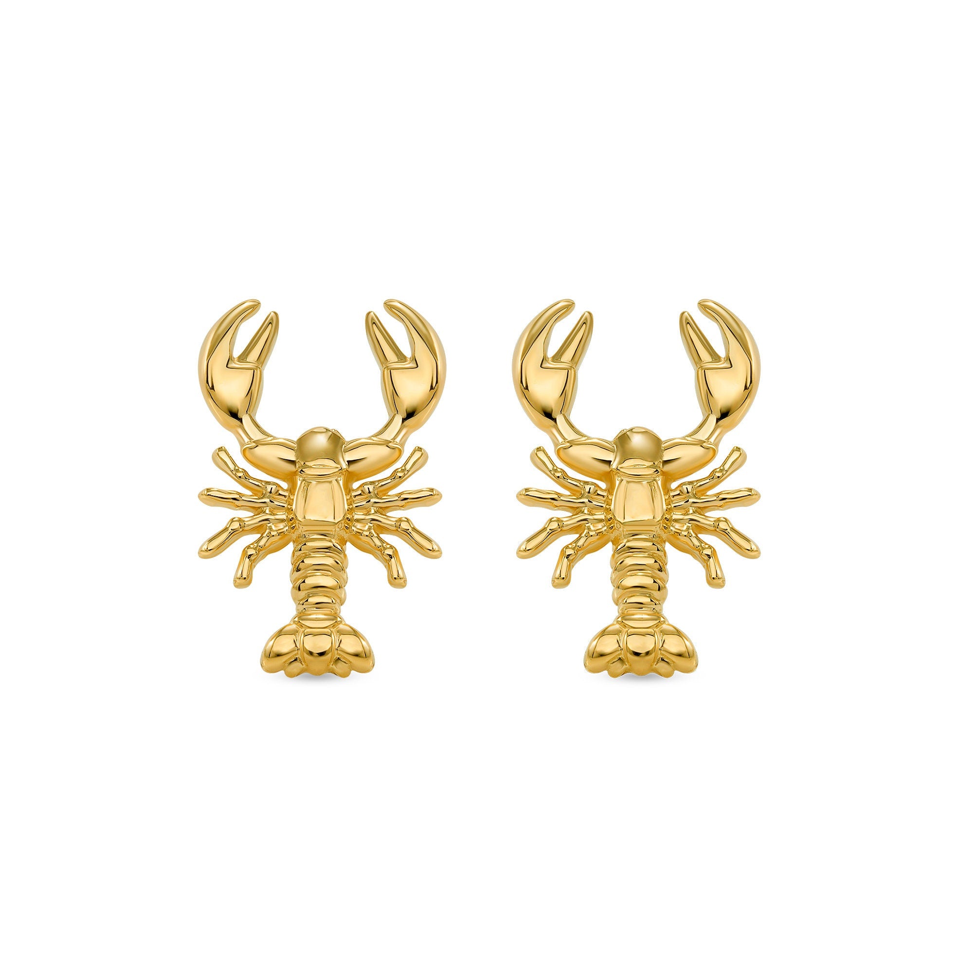 14k solid gold lobster post earrings
