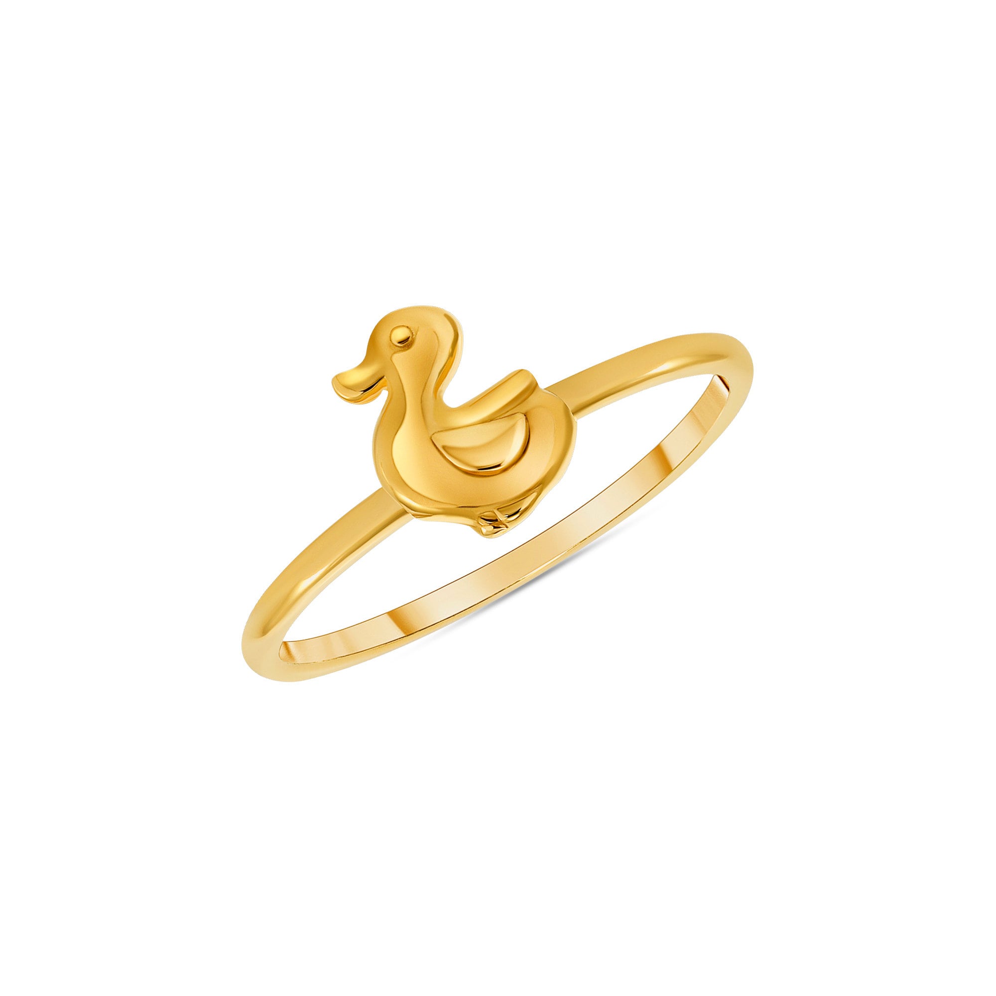 14k solid gold baby duck ring