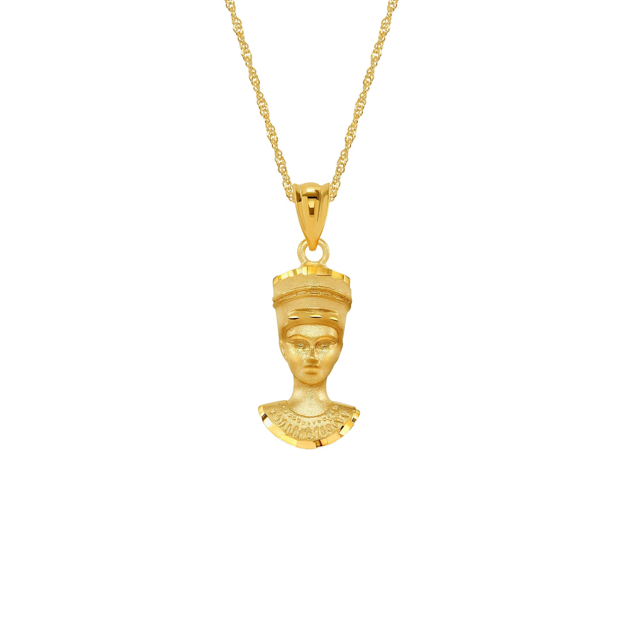 14k solid gold pharoah pendant. Egyptian pharoah pendant on 18" chain