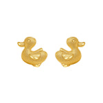 14k solid gold tiny duck  post earrings
