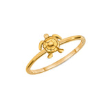 14k solid gold turtle ring