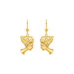 14k solid gold nefertifi lever back earrings