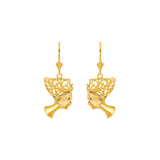 14k solid gold nefertifi lever back earrings