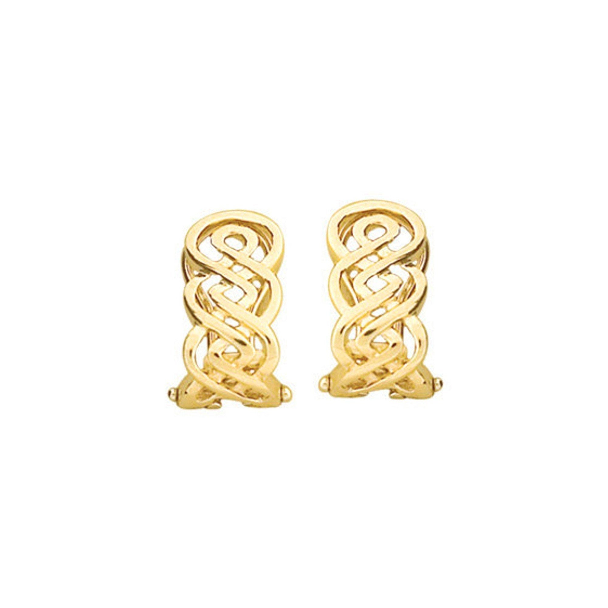 14k irish love knot post with clip earrings
