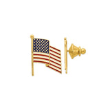 14k solid gold enameled American Flag pin/tie tack