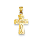 14k solid gold first holy communion cross