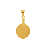 14k solid yellow gold ping pong racket pendant
