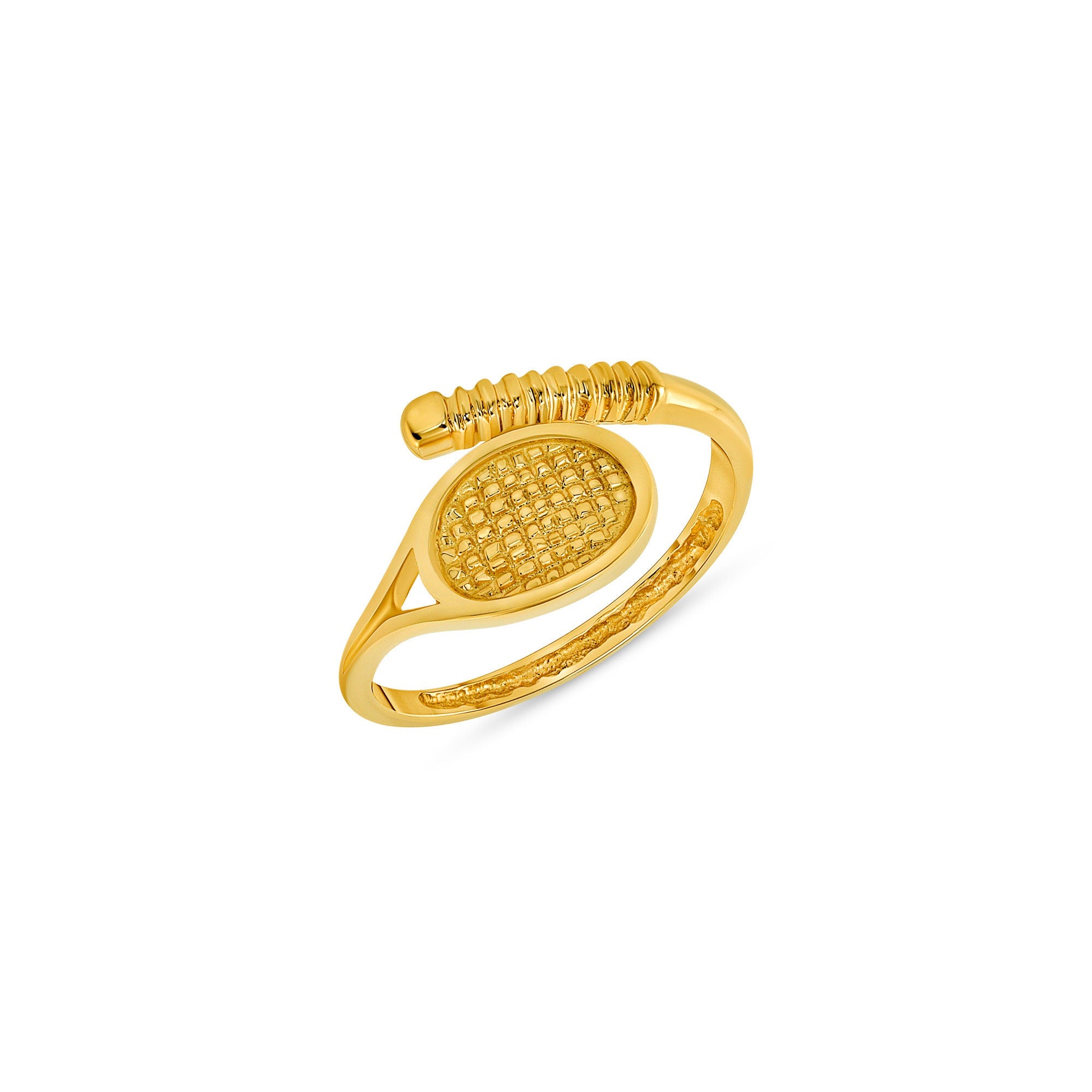 14k solid gold tennis racket toe ring