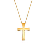 14k solid gold high polish cross with solid gold 18" chain