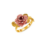 14k solid gold two tone Rose ring