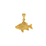 14k solid gold Hawaiian fish pendant