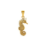 14k solid gold sea horse pendant
