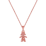 14k solid gold little girl pendant on 18" solid gold chain