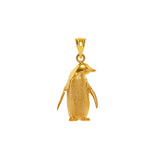 14k solid gold penguin pendant