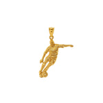 14k solid gold soccer player pendant