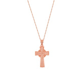 14k solid gold Irish Cross on 18" solid gold chain