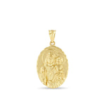 14k solid gold virgin mary with baby jesus pendant