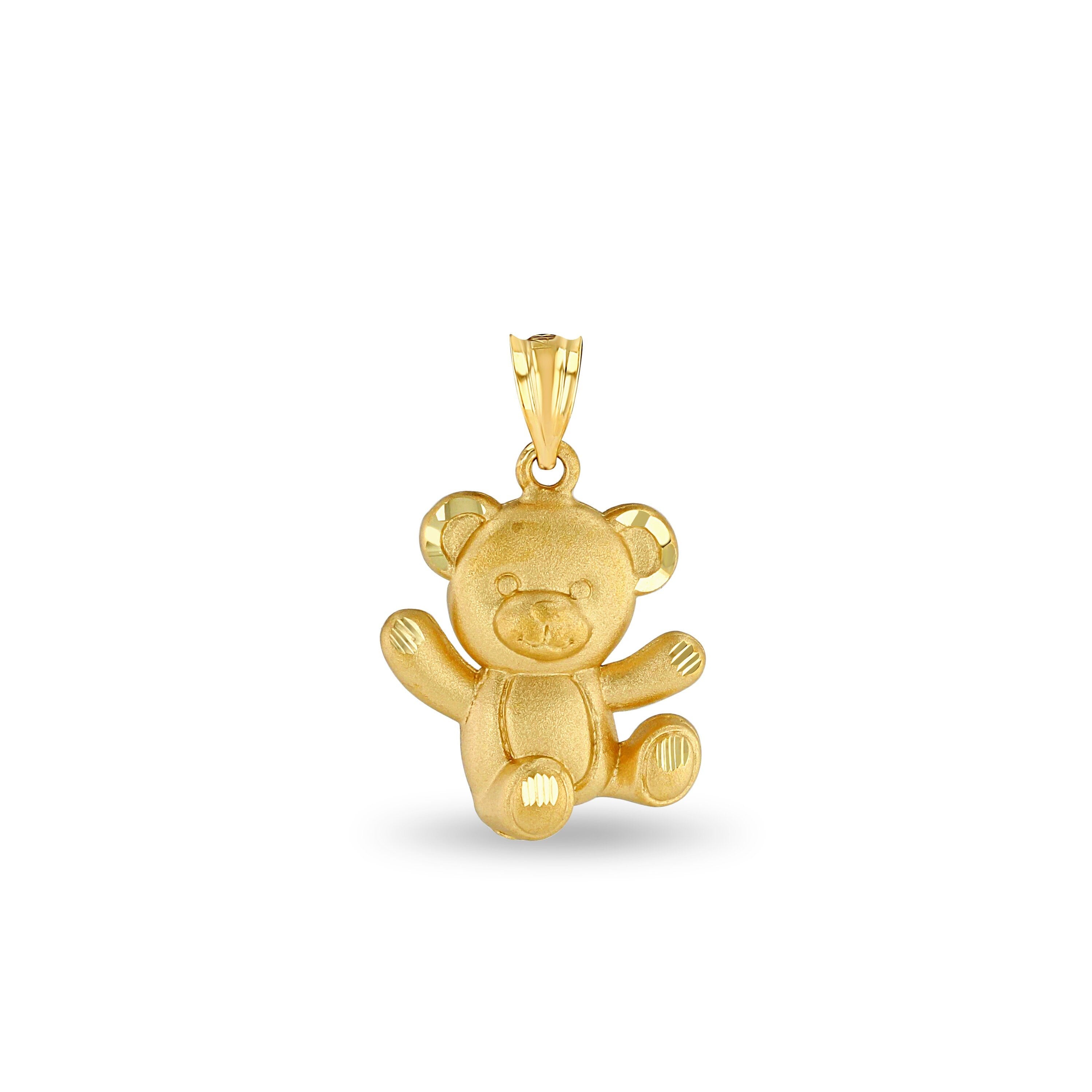 14k solid gold Teddy Bear pendant