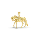 14k solid gold horse pendant