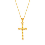 14k solid gold Twisted Cross 18" Necklace