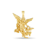 14k solid gold St Michael Arc Angel Pendant
