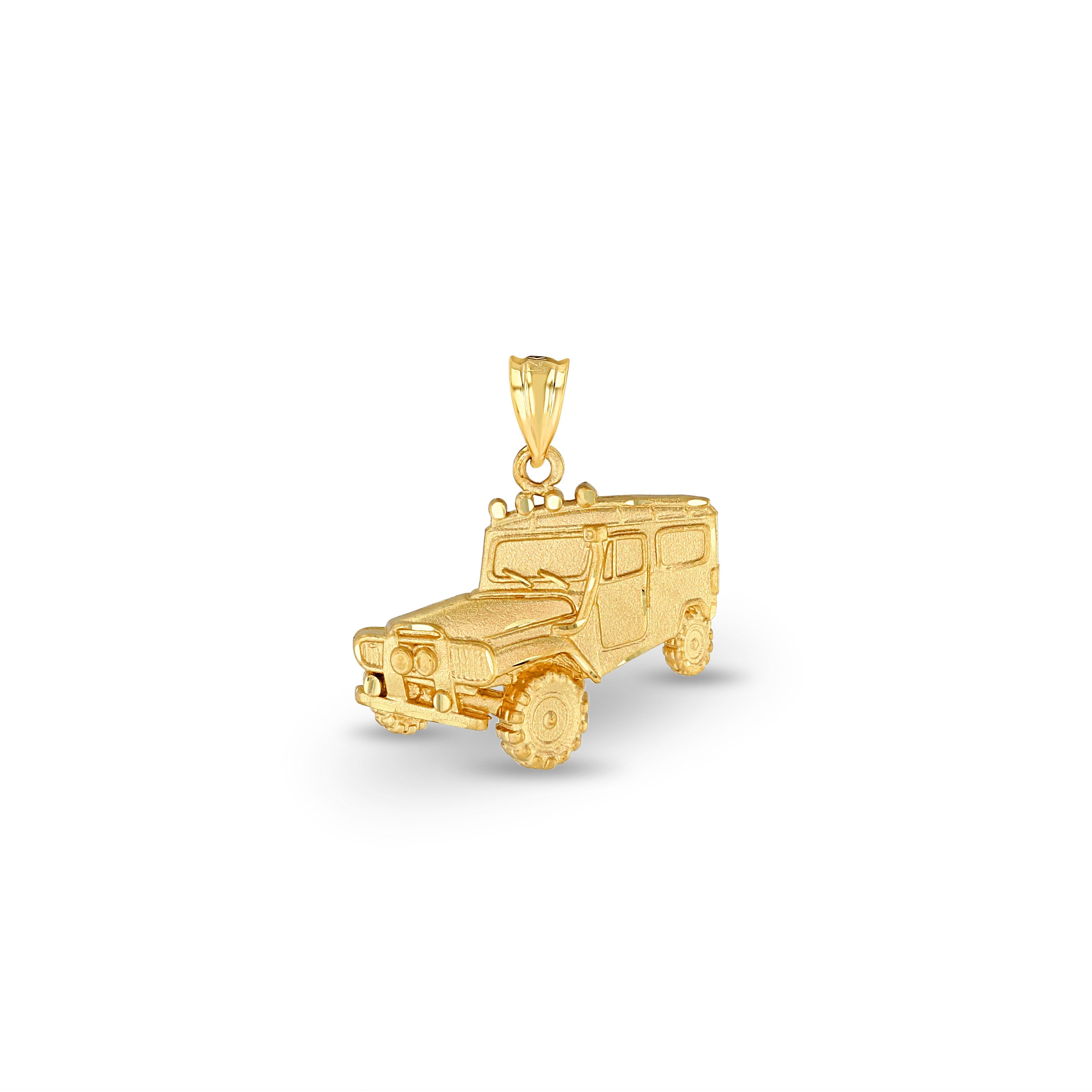 14k solid gold Jeep Pendant